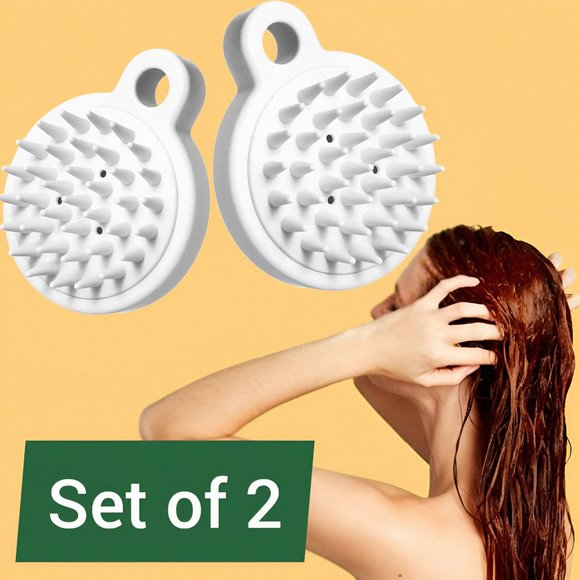 Silicone Hair Scalp Massager, Shampoo Brush Washing Hair Comb Head Scrubber - Picture 1 of 10